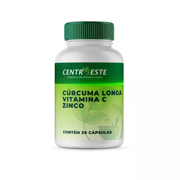 Cúrcuma Longa 500mg + Vitamina C 500mg + Zinco quelato 30mg