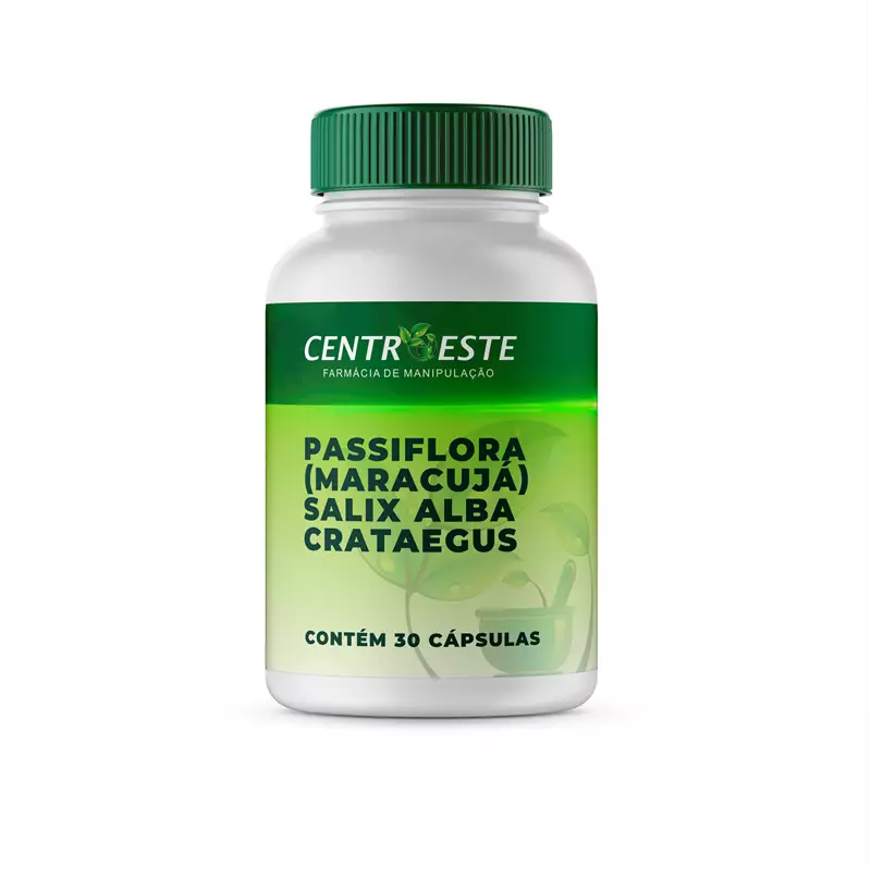 Passiflora (Maracujá) 150mg + Salix Alba 150mg + Crataegus 50mg