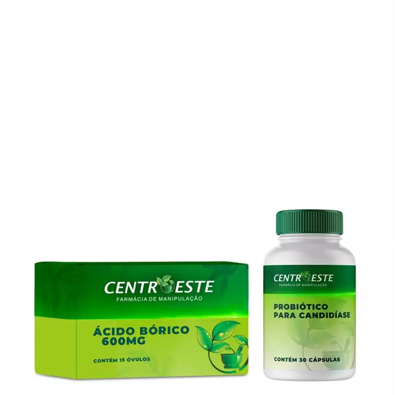 Kit Ácido Bórico 15 Óvulos + Probiótico para Candidíase  
