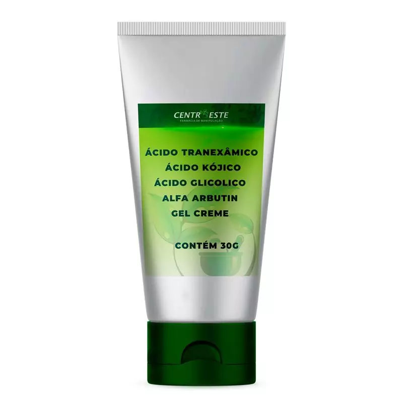  ÁCIDO TRANEXÂMICO 10% + ÁCIDO KÓJICO 2% + ÁCIDO GLICOLICO 5% + ALFA ARBUTIN 5% GEL CREME 30G